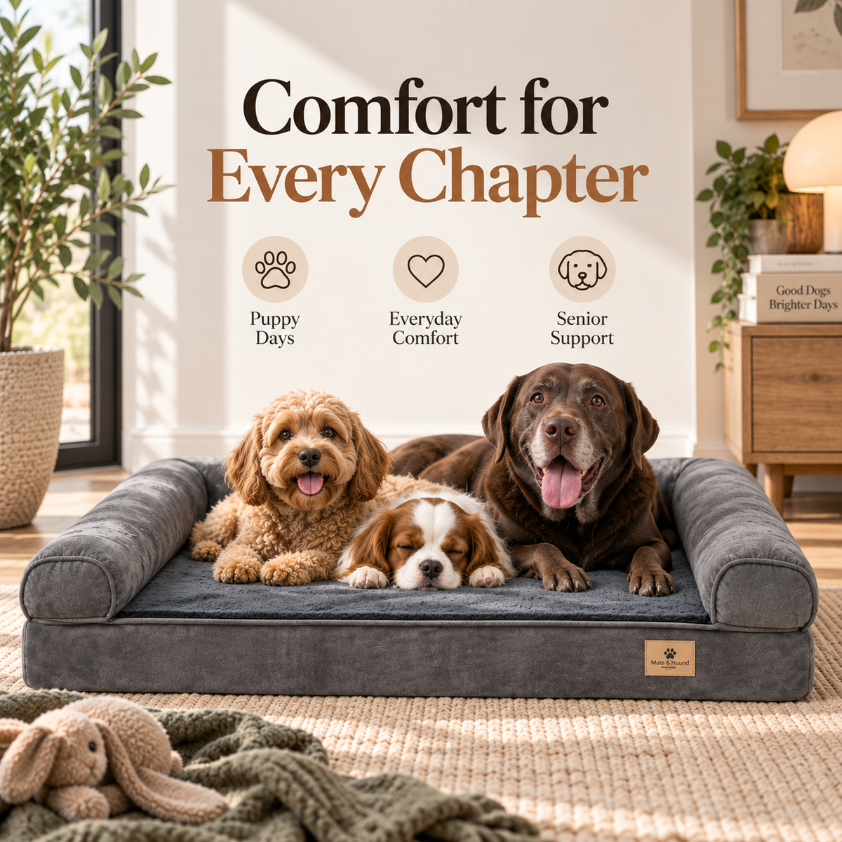 CloudRest™ Orthopedic Dog Bed – plush memory foam dog bed with raised sofa-style sides, photo 2 of 9