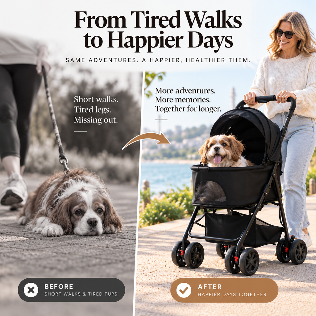AdventureMate™ Foldable Dog Pram – foldable 3-in-1 dog pram for small dogs up to 20 kg, photo 2 of 9