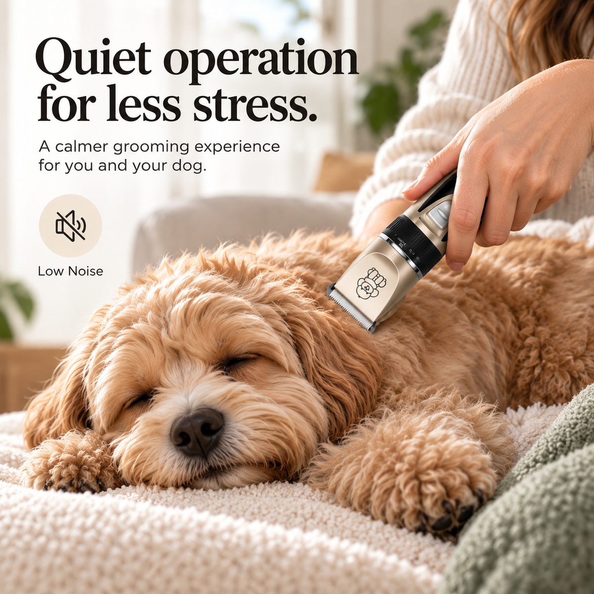 QuietTrim™ Quiet Pet Grooming Clipper – quiet cordless dog clipper kit for at-home trims, photo 3 of 6