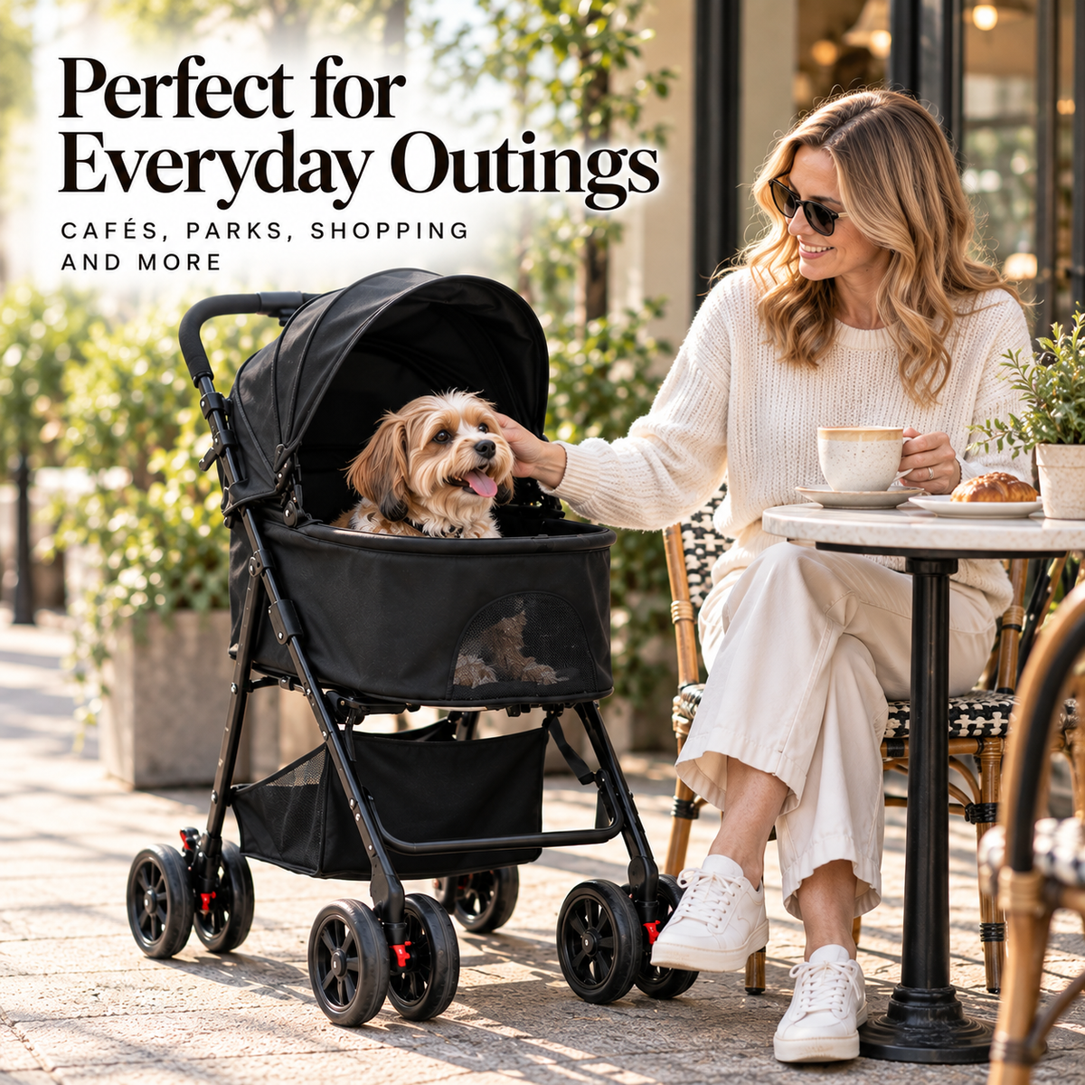 AdventureMate™ Foldable Dog Pram – foldable 3-in-1 dog pram for small dogs up to 20 kg, photo 3 of 9
