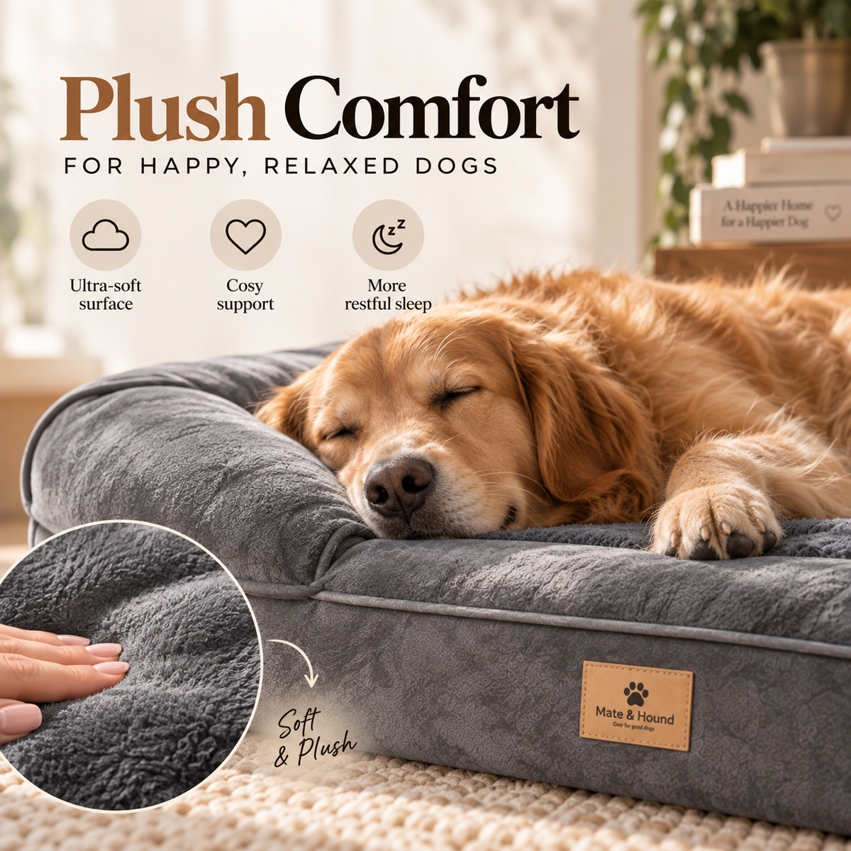 CloudRest™ Orthopedic Dog Bed – plush memory foam dog bed with raised sofa-style sides, photo 4 of 9
