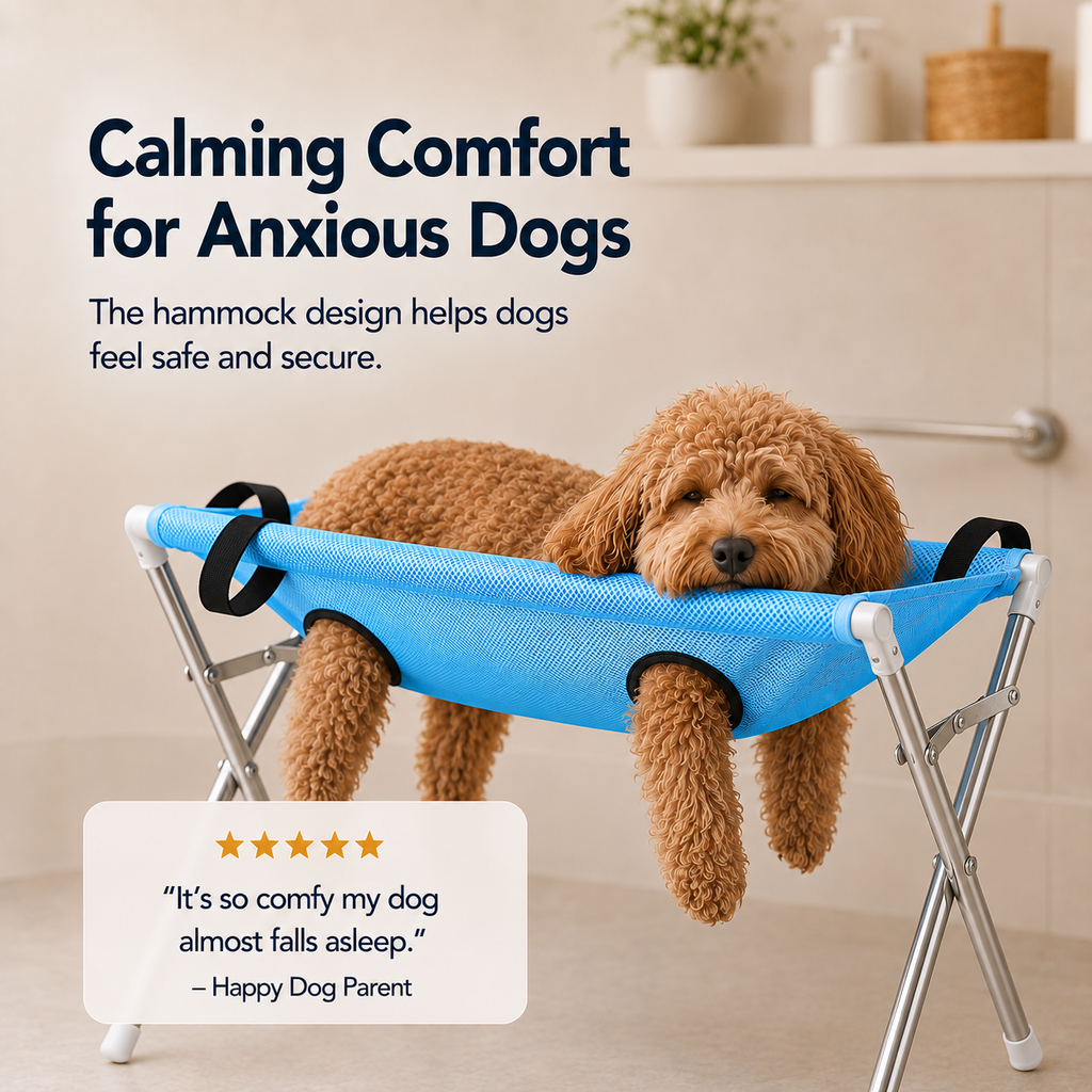 EasyWash™ Foldable Dog Bath Stand – foldable dog bath stand with supportive mesh hammock, photo 4 of 11