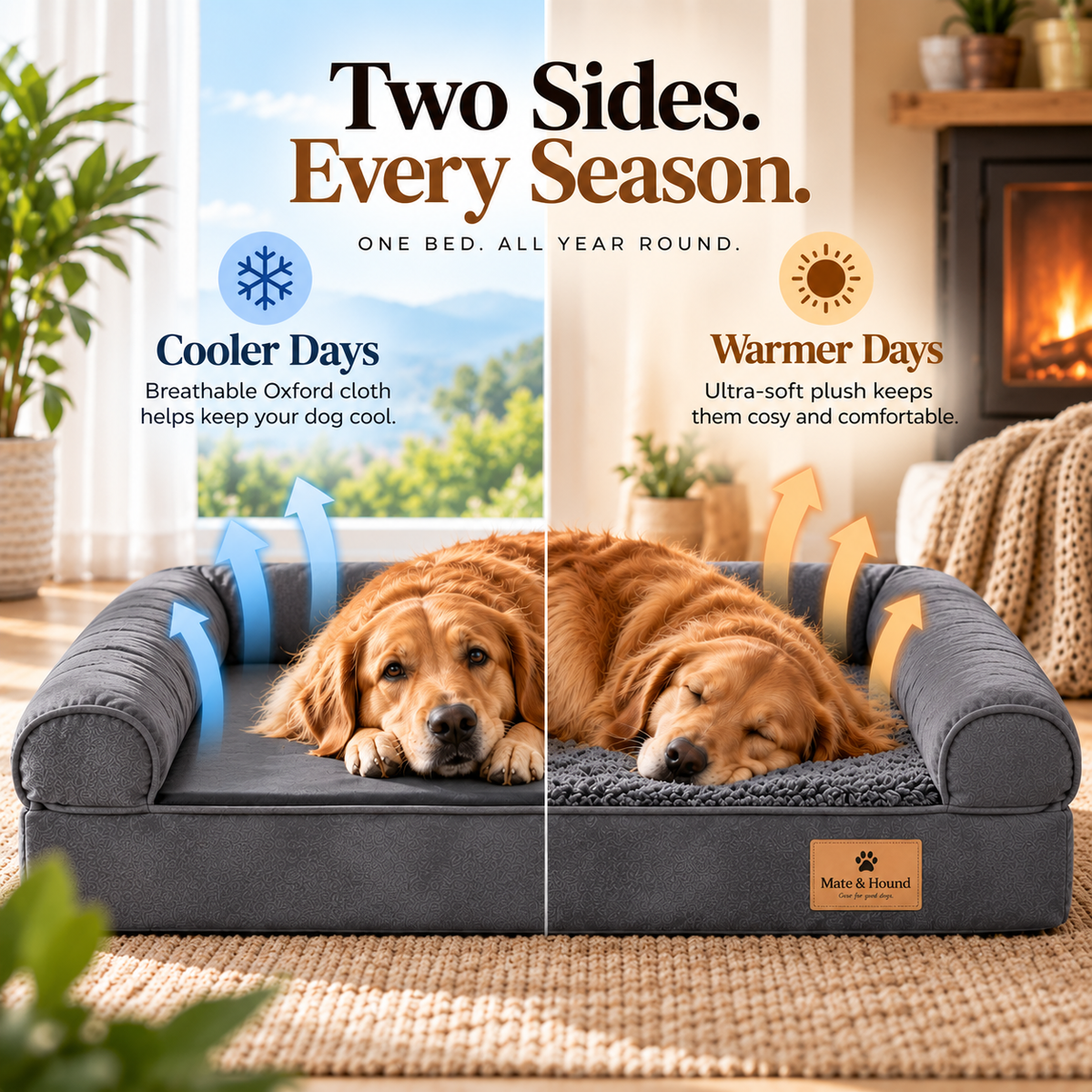 CloudRest™ Orthopedic Dog Bed – plush memory foam dog bed with raised sofa-style sides, photo 5 of 9