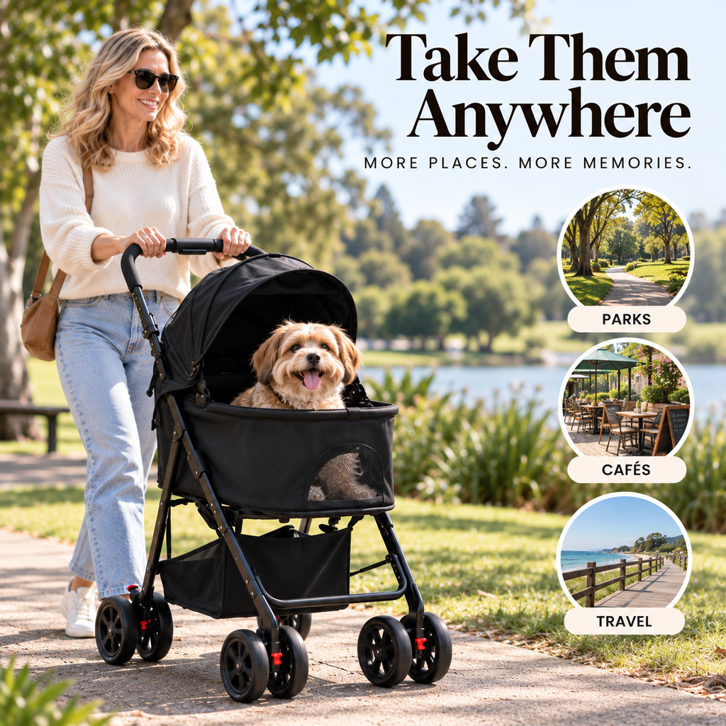 AdventureMate™ Foldable Dog Pram – foldable 3-in-1 dog pram for small dogs up to 20 kg, photo 6 of 9