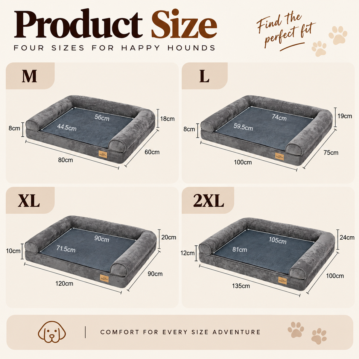 CloudRest™ Orthopedic Dog Bed – plush memory foam dog bed with raised sofa-style sides, photo 8 of 9