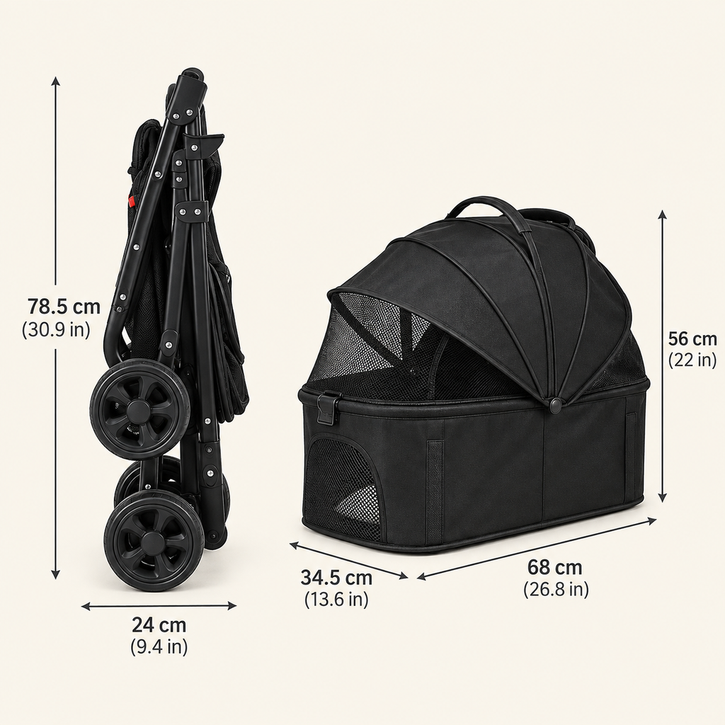 AdventureMate™ Foldable Dog Pram – foldable 3-in-1 dog pram for small dogs up to 20 kg, photo 9 of 9